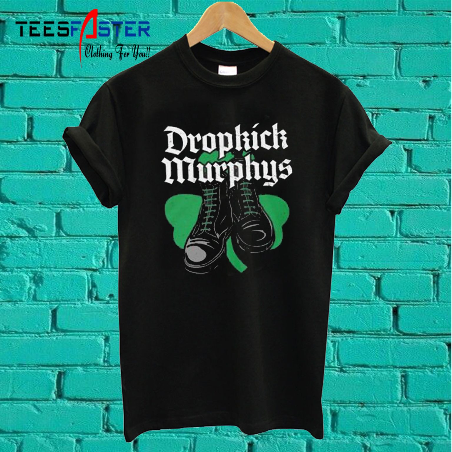 dropkick murphys shamrock and roll t shirt