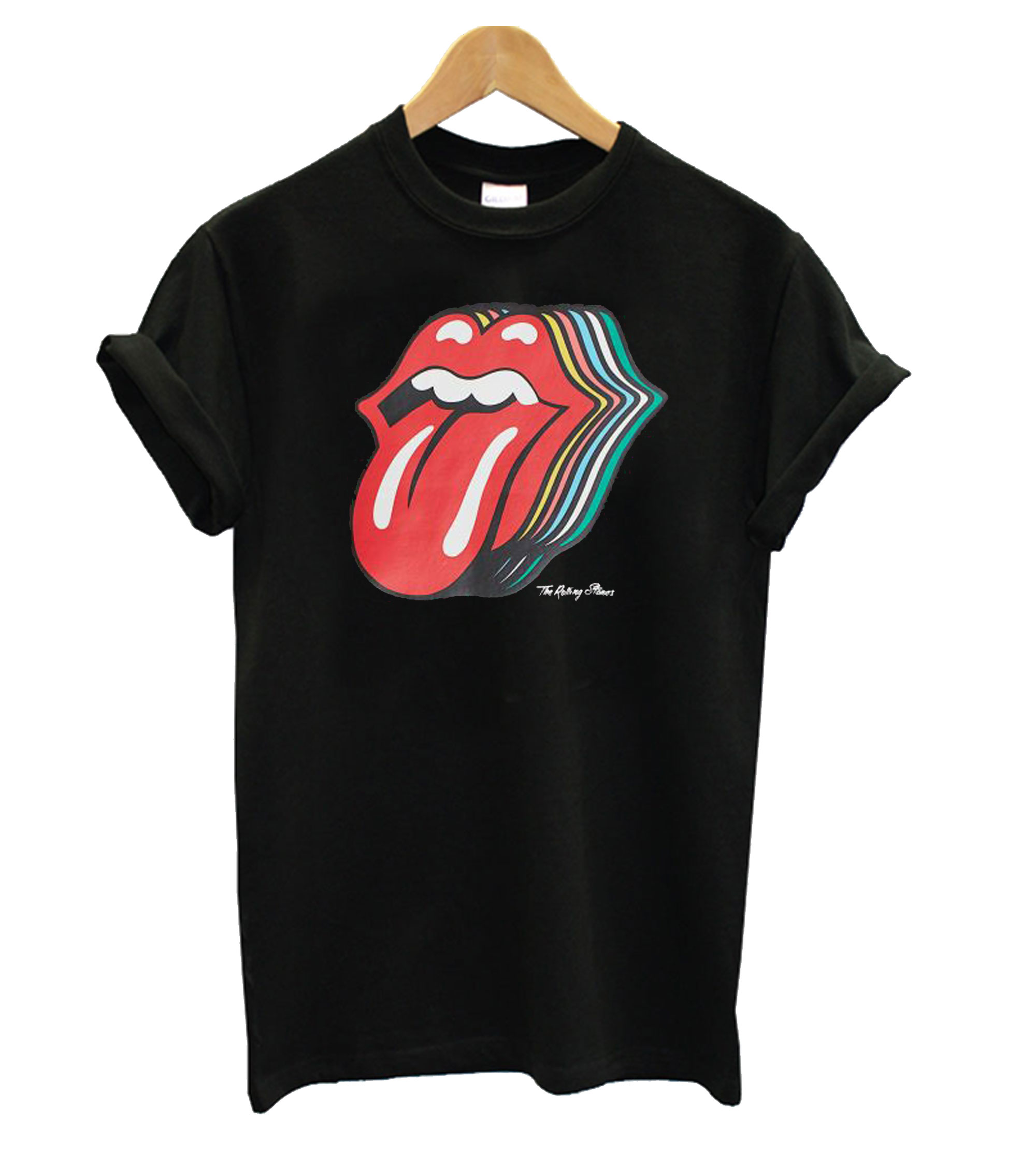The Rolling Stones Rainbow Classic Tongue T shirt
